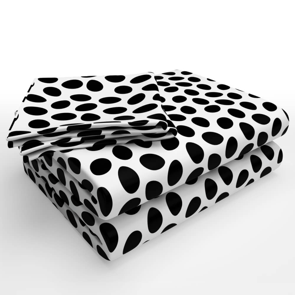 best black and white polka dot super king size cotton folded bedsheets